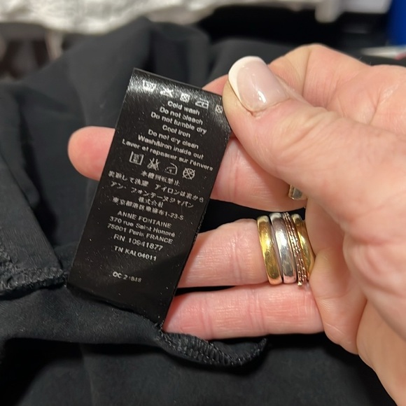 Anne Fontaine Black Ness Faux Wrap Dress with Silver Trim Accent Size 44/US12 - Picture 9 of 12